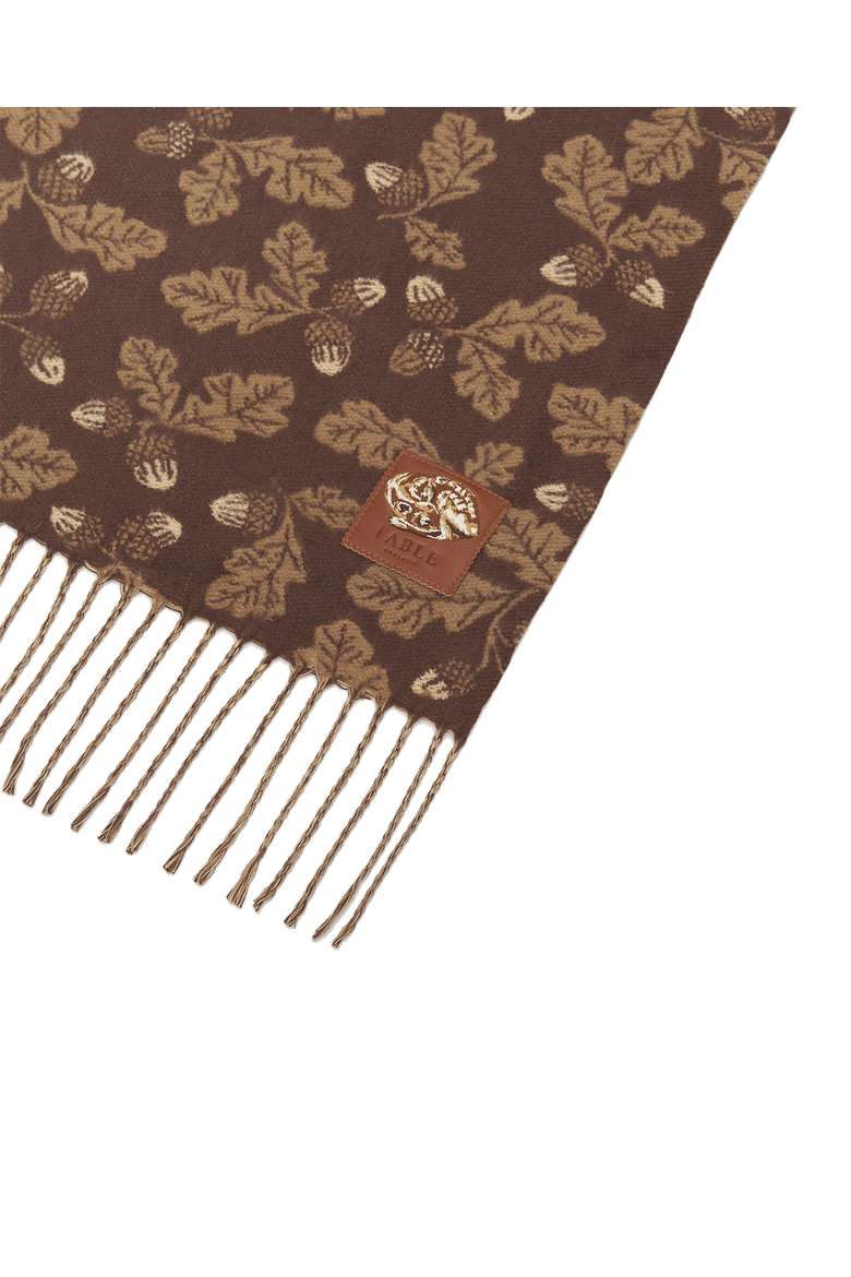 Chocolate Acorn Jacquard Scarf, Alternate, color, Caramel & Chocolate