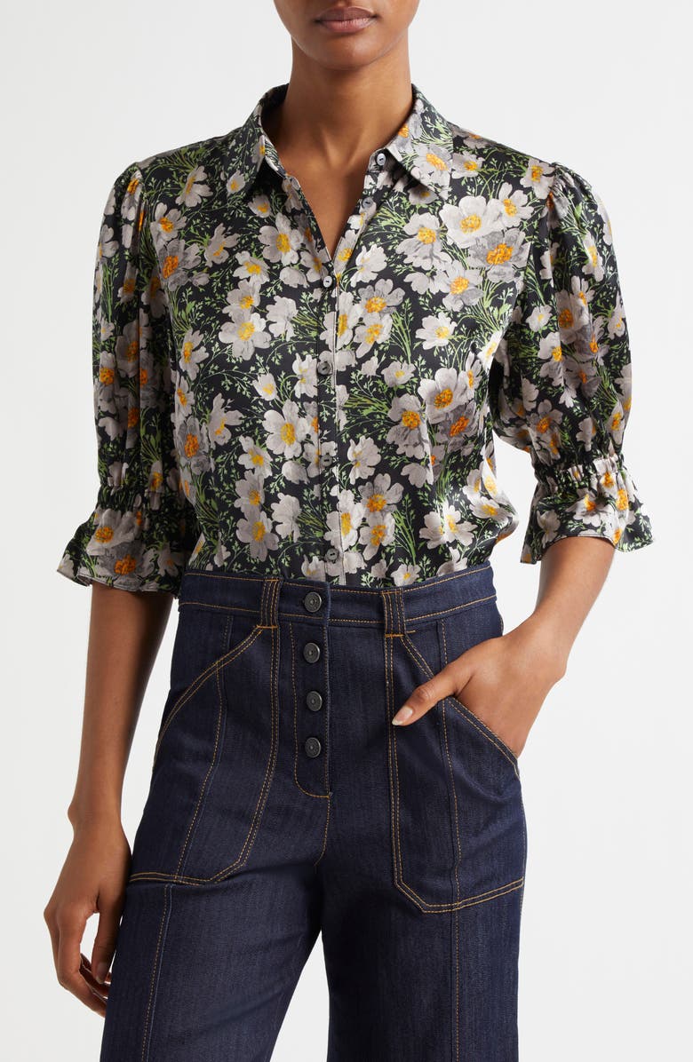 Cinq à Sept Fiona Cosmo Flowers Shirt, Main, color,