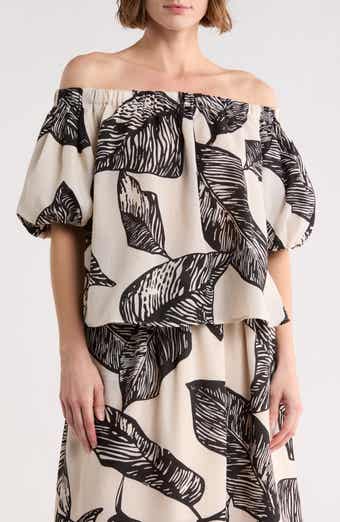 Ellen Tracy Off the Shoulder Puff Sleeve Top