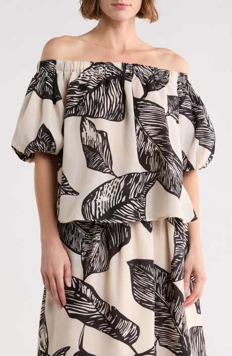 Ellen Tracy Off the Shoulder Puff Sleeve Top