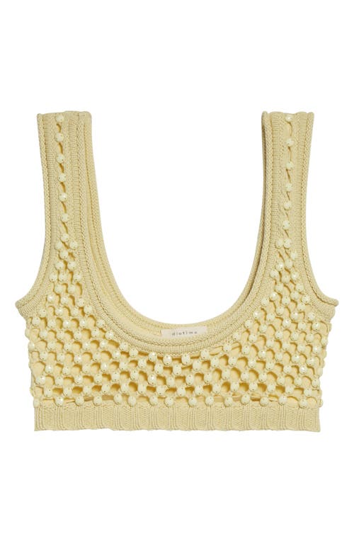 Diotima Lady Crystal Mesh Crochet Bralette In Yellow