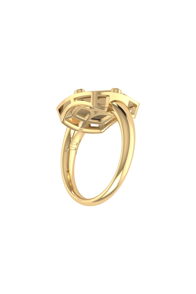 Gemini Moonstone & Diamond Signet Ring in Sterling Silver, Alternate, color, 14KT Gold Vermeil on Sterling