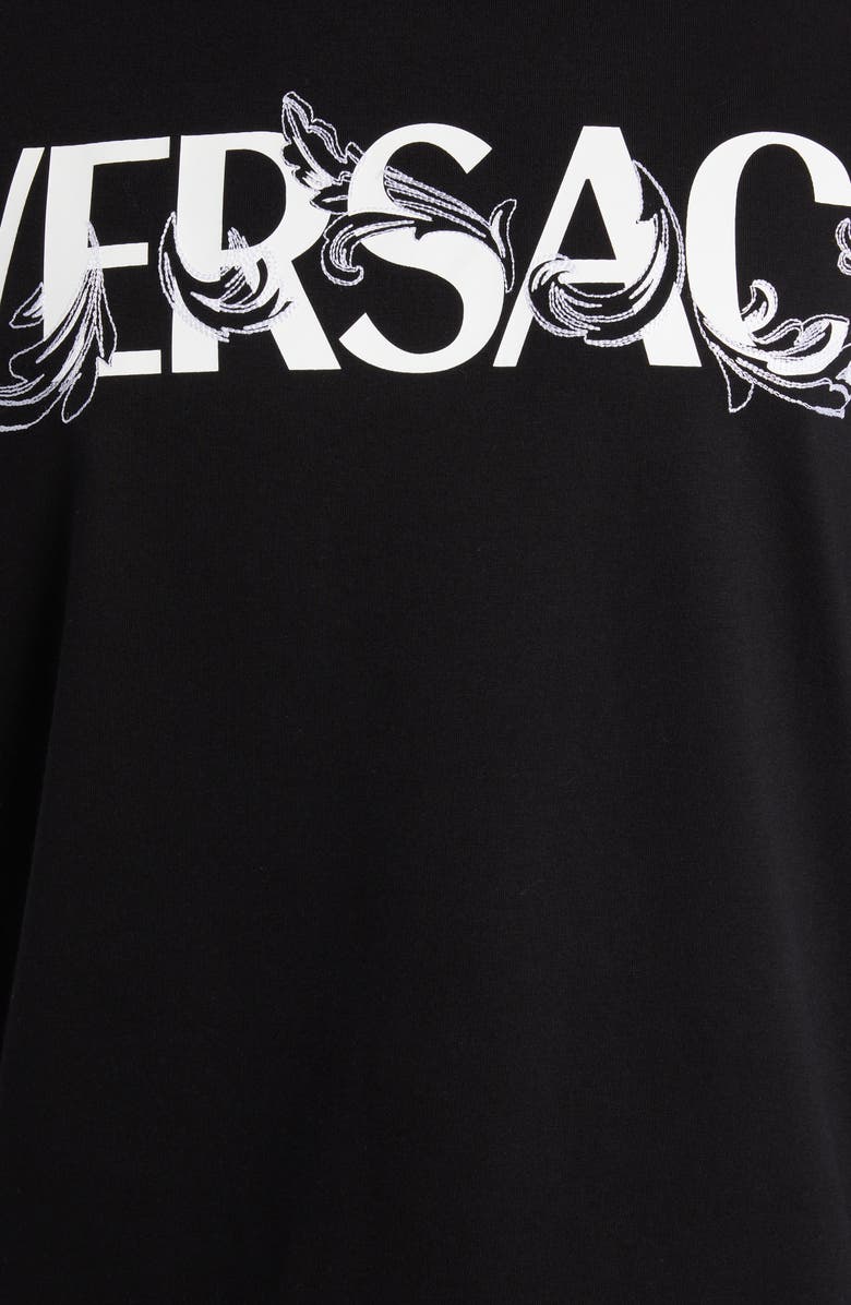 Versace Men's Fleur Embroidered Logo Graphic Tee, Alternate, color, 