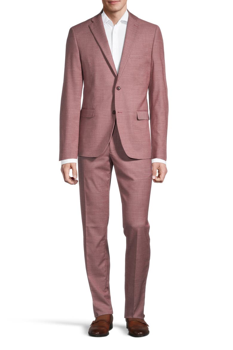 Two-Button Suit, Main, color, BURGUNDY