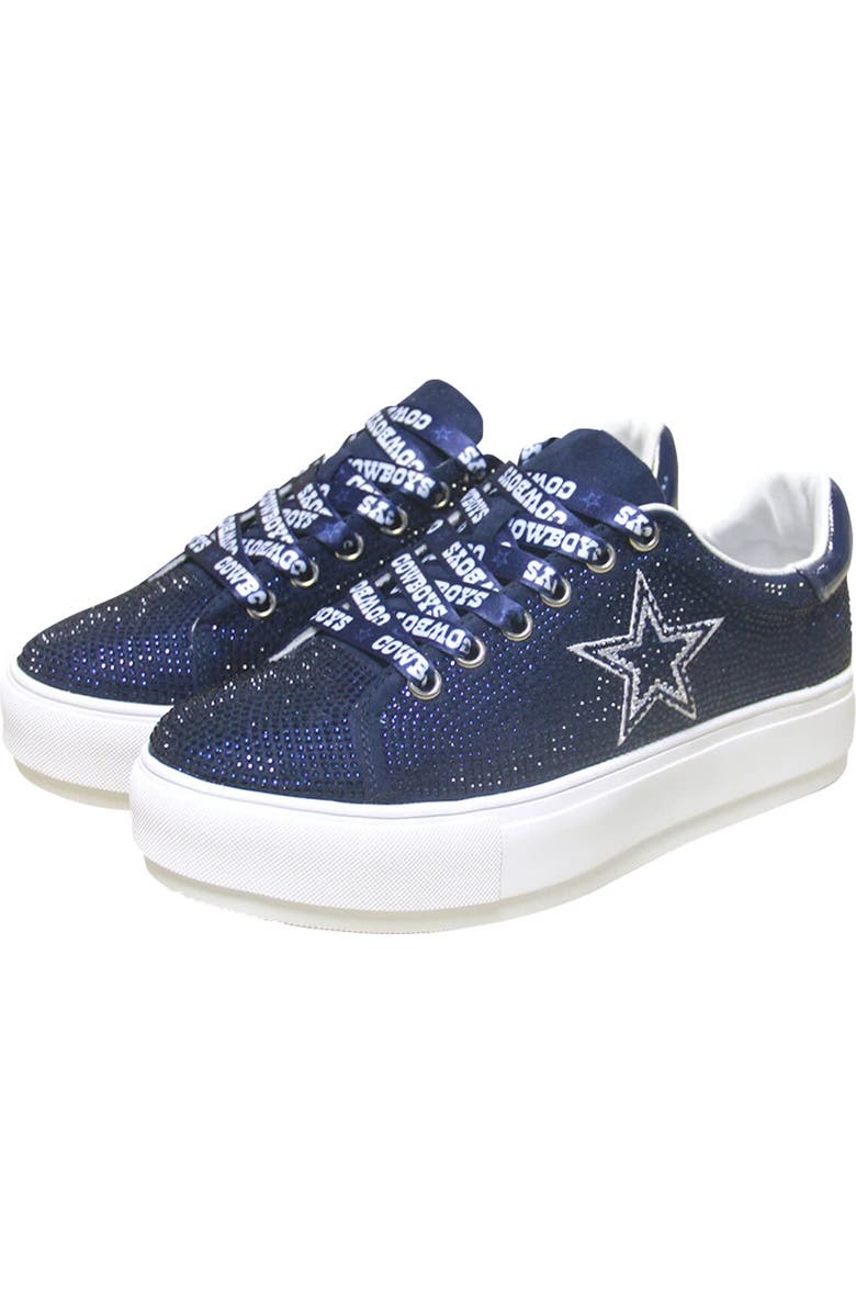 CUCE Women's Cuce Navy Dallas Cowboys Team Color Crystal Sneakers, Main, color,