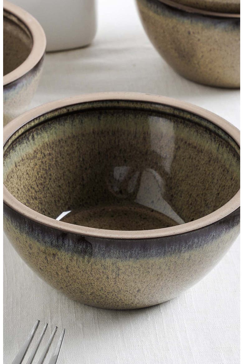 Tina Stoneware 4-Piece Bowl Set, Alternate, color, Green and Beige