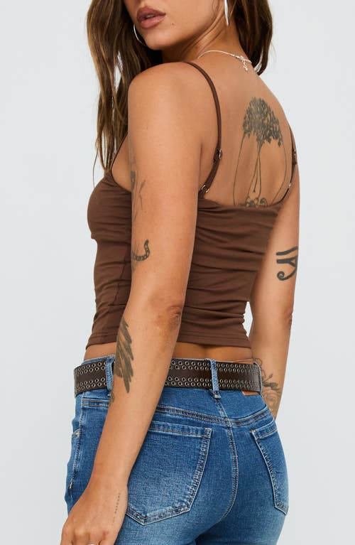 Princess Polly Race My Mind Crop Camisole In Brown