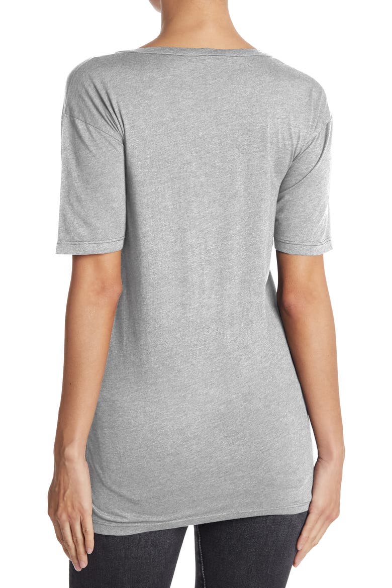 Deep V-Neck Boyfriend Tee, Alternate, color, BLACK DYE 3