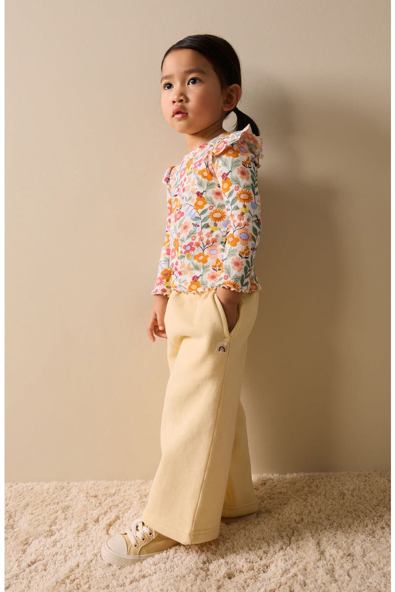Kids' Mixed Print Long Sleeve Stretch Cotton Top, Alternate, color, ORANGE