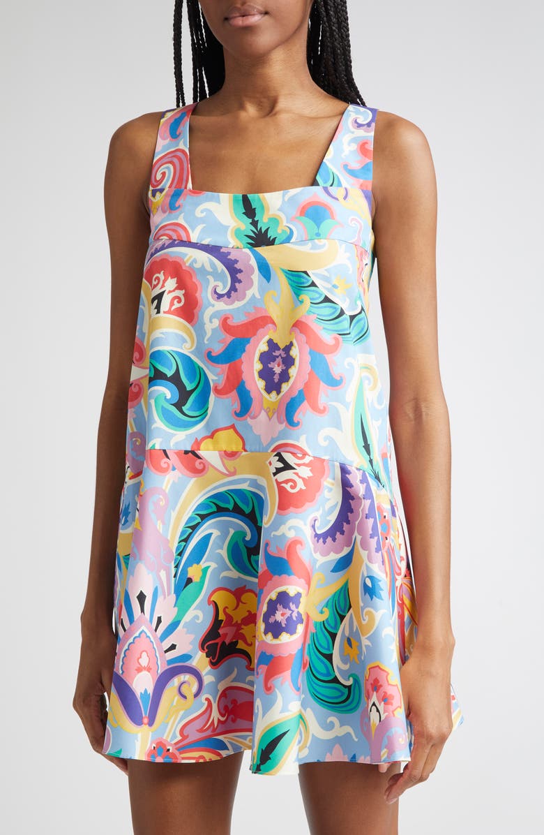 Etro Paisley Square Neck Minidress, Alternate, color,