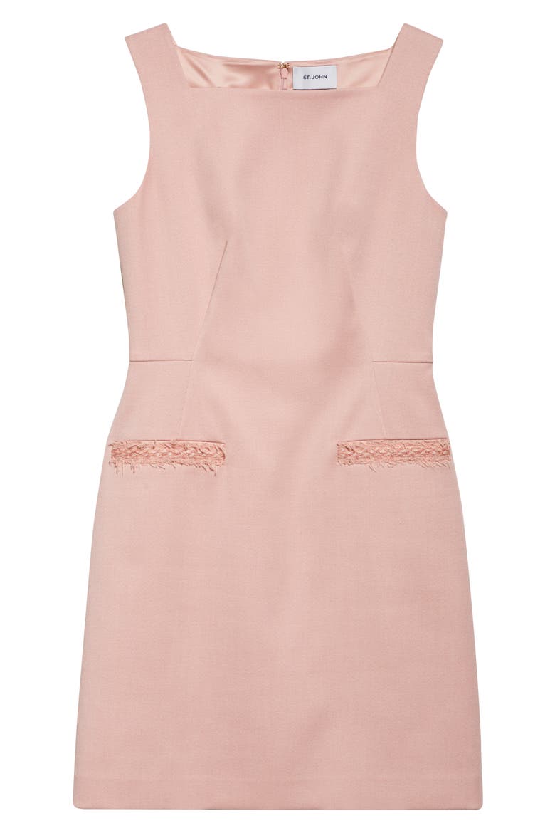 Braided Trim Stretch Twill Sheath Dress, Alternate, color, PINK