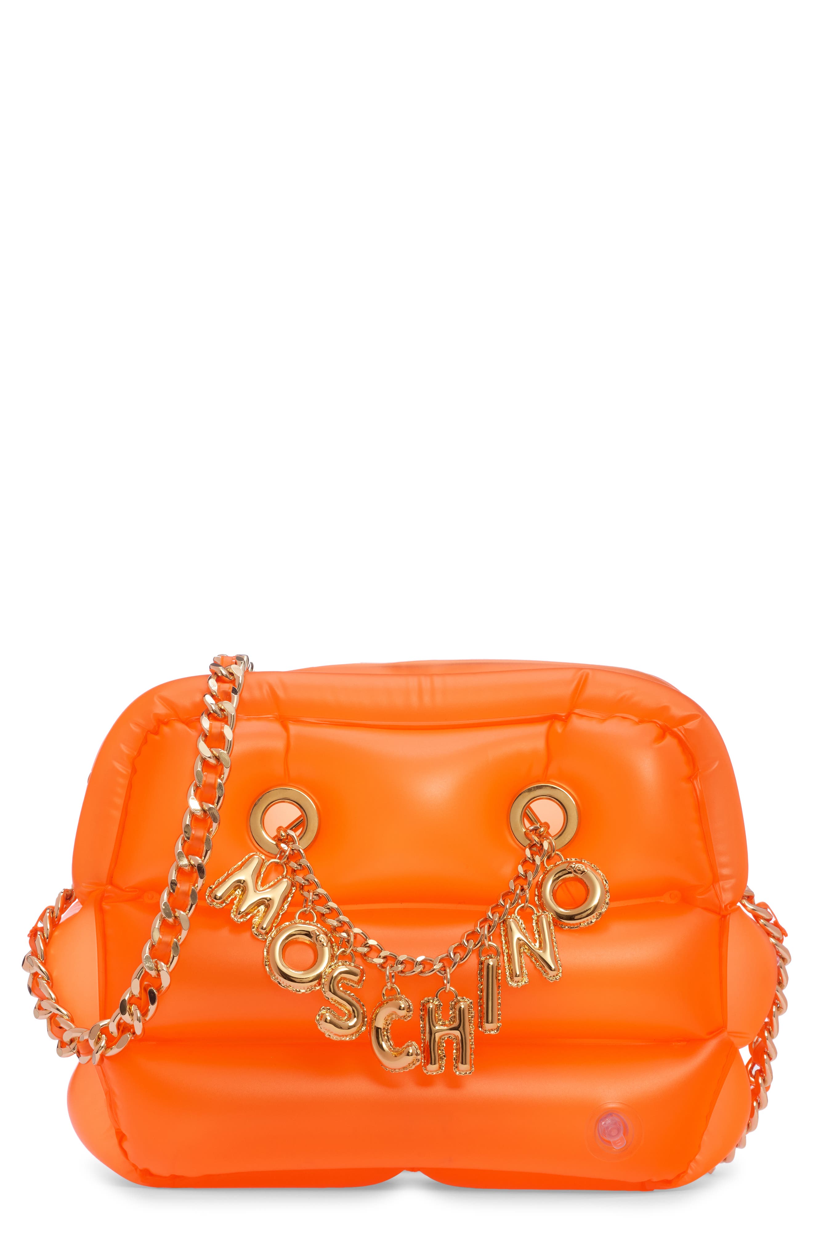 Moschino Inflatable PVC Shoulder Bag, Main, color, 