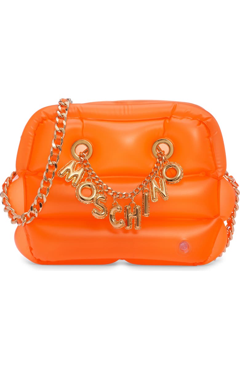 Moschino Inflatable PVC Shoulder Bag, Main, color,