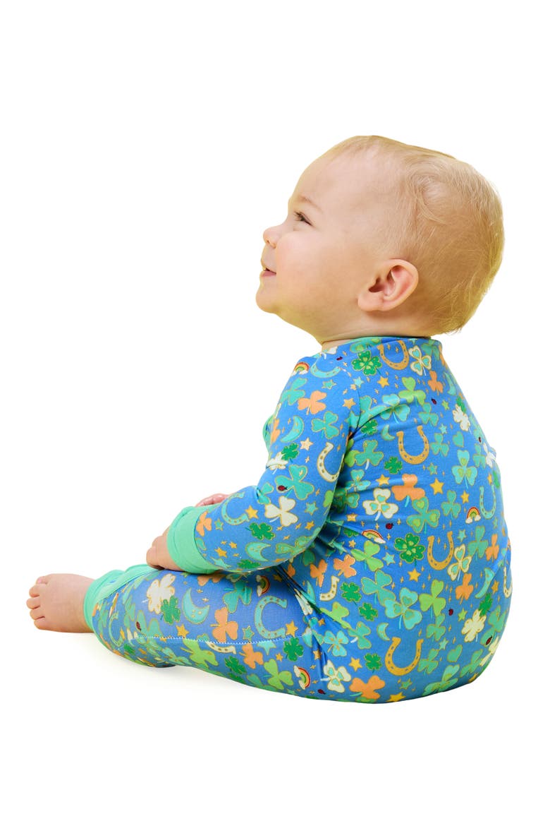 Lucky Day Fitted Convertible One-Piece Pajamas, Alternate, color, BLUE