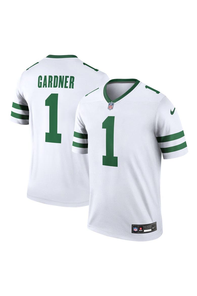 Men's Nike Sauce Gardner White New York Jets Alternate Legend Jersey, Main, color, White