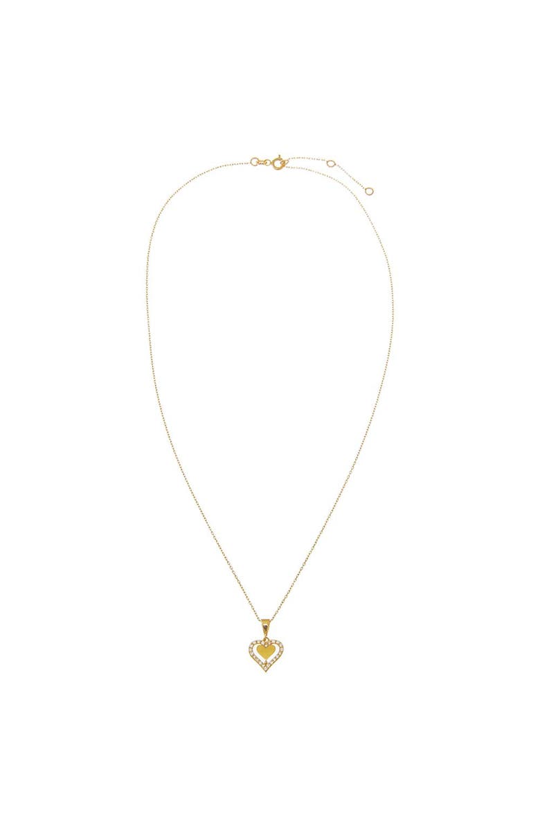 BY ADINA EDEN Diamond Solid/Pave Cutout Heart Pendant Necklace 14K, Alternate, color, 14K Gold