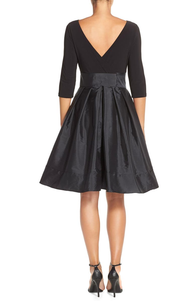 Adrianna Papell Bow Taffeta Fit & Flare Dress, Alternate, color, 