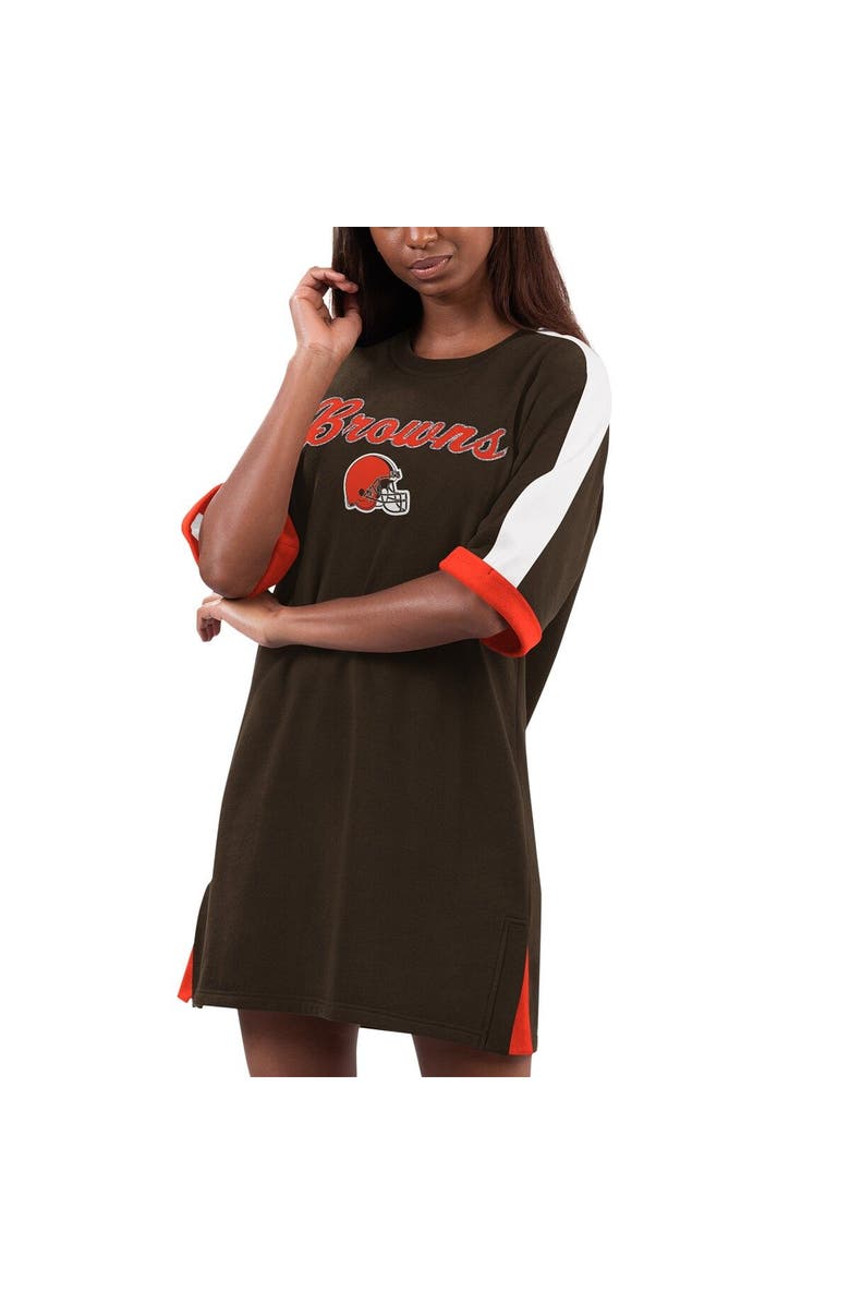 G-III 4HER BY CARL BANKS Women's G-III 4Her by Carl Banks Brown Cleveland Browns Flag Sneaker Dress, Main, color, 