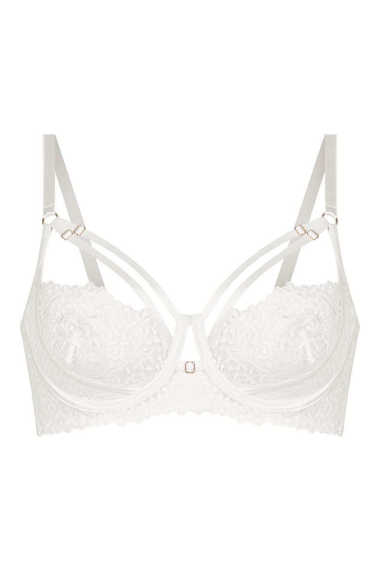 Kristina Strappy Underwire Bra, Alternate, color, SNOW WHITE