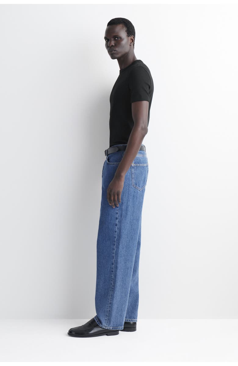 COS Slim Ribbed Cotton T-Shirt, Alternate, color, Black