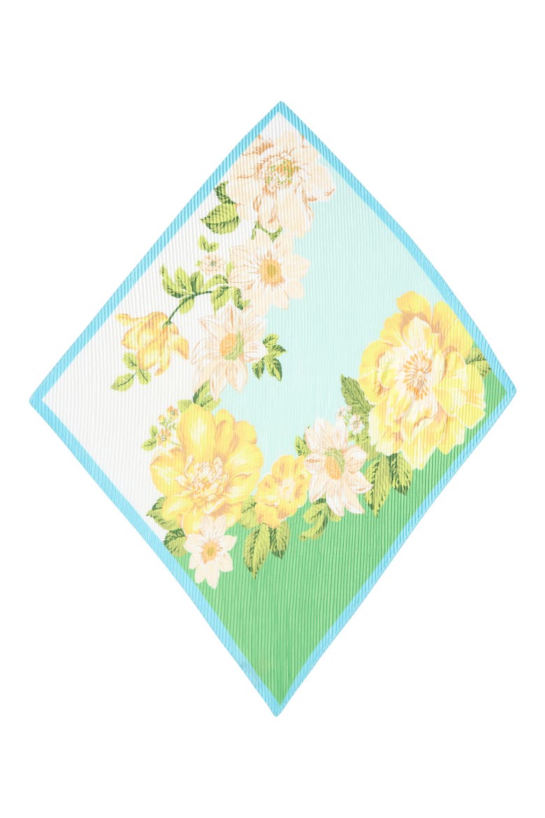 Sunshine Garden Pleated Diamond Scarf, Alternate, color, SKY BLUE