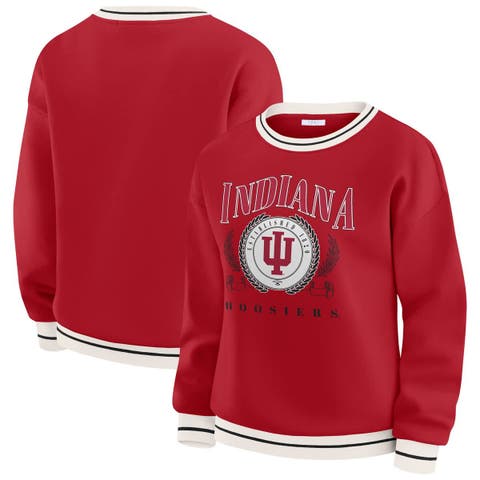 Women's WEAR by Erin Andrews Crimson Indiana Hoosiers Seal Sweatshirt