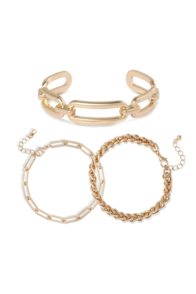 Chain Cuff Bracelet, Main, color, Gold