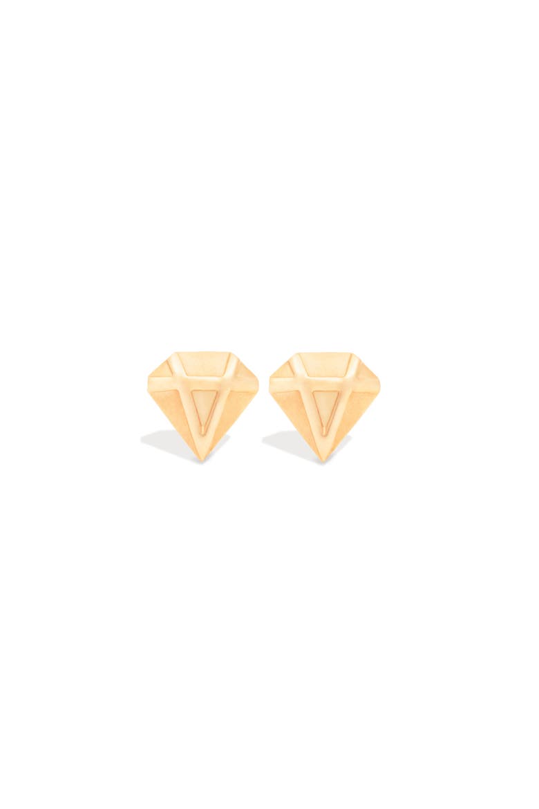 Mini Juju Diamond Stud Earrings, Main, color, Gold
