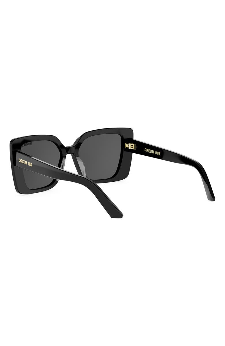DIOR Midnight S5I 55mm Square Sunglasses, Alternate, color, Shiny Black / Smoke