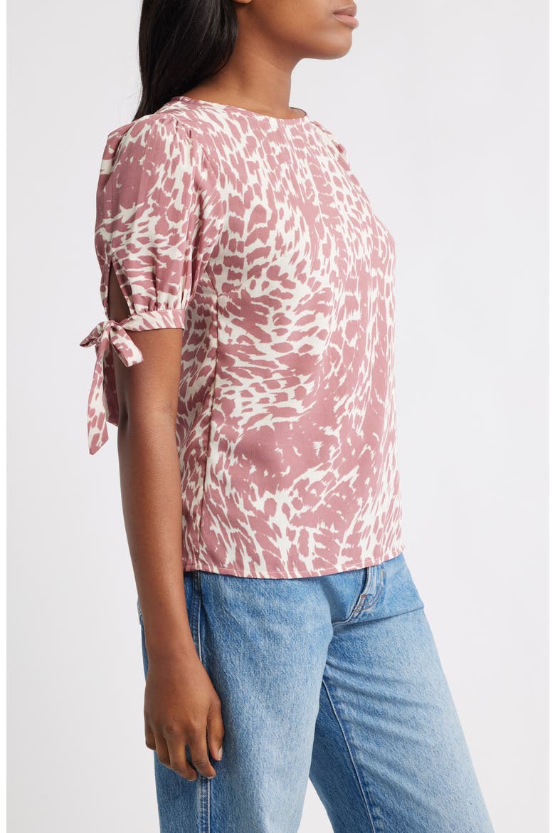 Tie Sleeve Top, Alternate, color, PINK