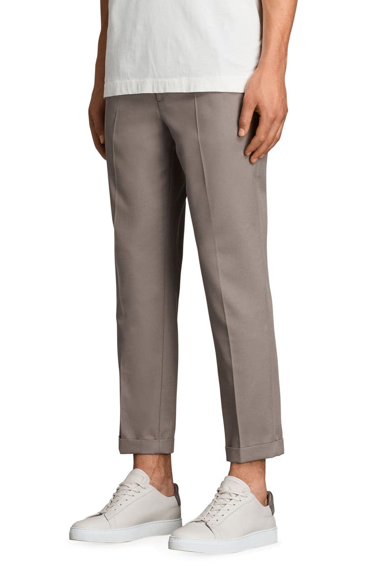 Tallis Pleated Cotton & Wool Trousers, Alternate, color, SOFT KHAKI GREEN