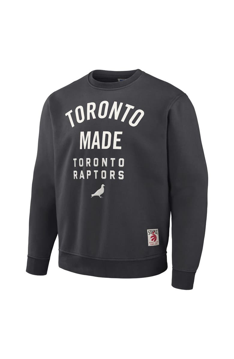 STAPLE Men's NBA x Staple Anthracite Toronto Raptors Plush Pullover Sweatshirt, Alternate, color, Anthracite