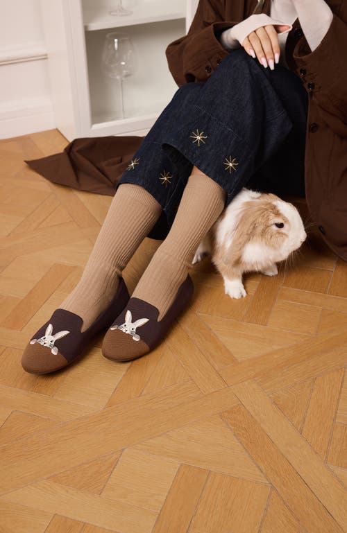 Vivaia Round-toe Embroidered Loafers In Brown