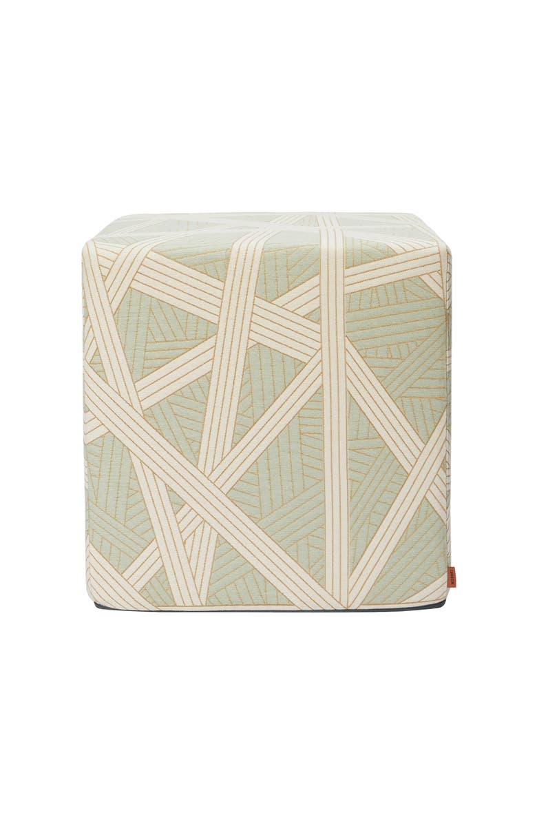 Missoni Home Nastri 40x40x40 Cm Footstool Cube With Contrasting Stitching, Main, color, Green