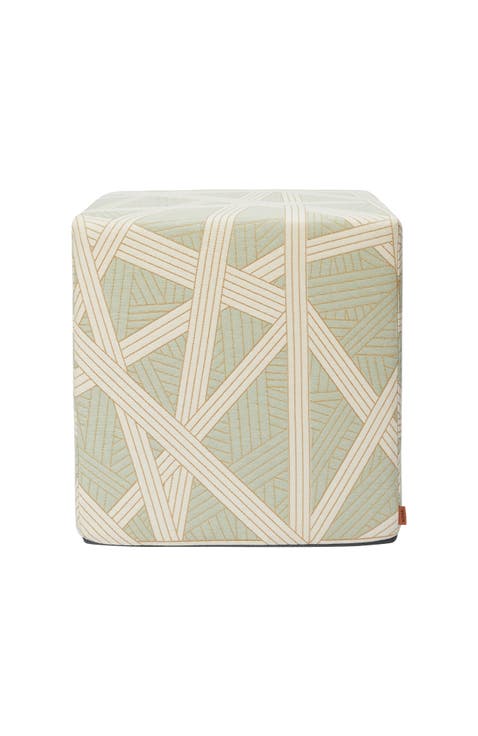 Nastri 40x40x40 Cm Footstool Cube With Contrasting Stitching