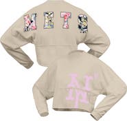 FANATICS Women's Fanatics Cream New York Mets Floral Preppy Cropped Long Sleeve T-Shirt
