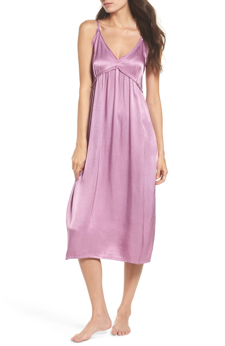 LACAUSA Marigold Satin Nightgown, Main, color,