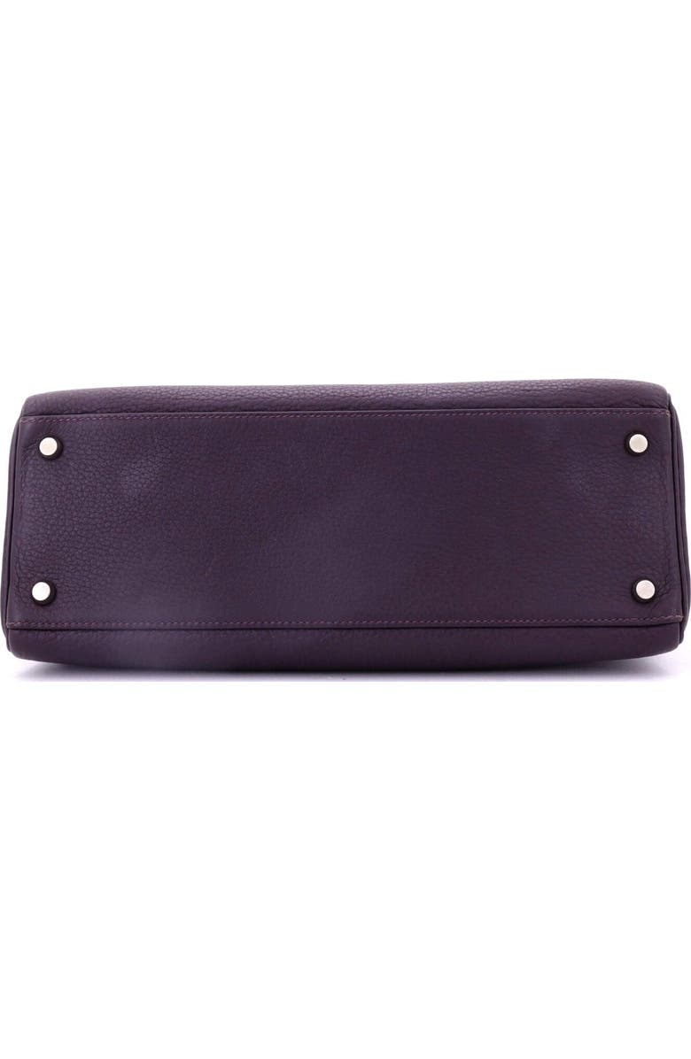 Pre-Owned Hermes Kelly Handbag Purple Clemence with Palladium Hardware 32, Alternate, color,