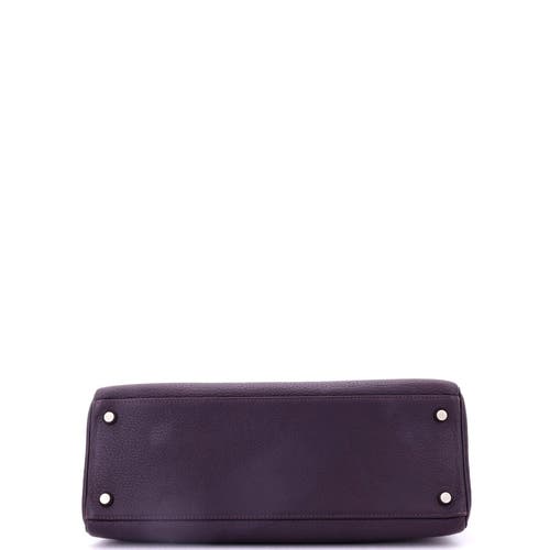 Pre-owned Hermes Hermes Kelly Handbag Purple Clemence With Palladium Hardware 32 In Purple