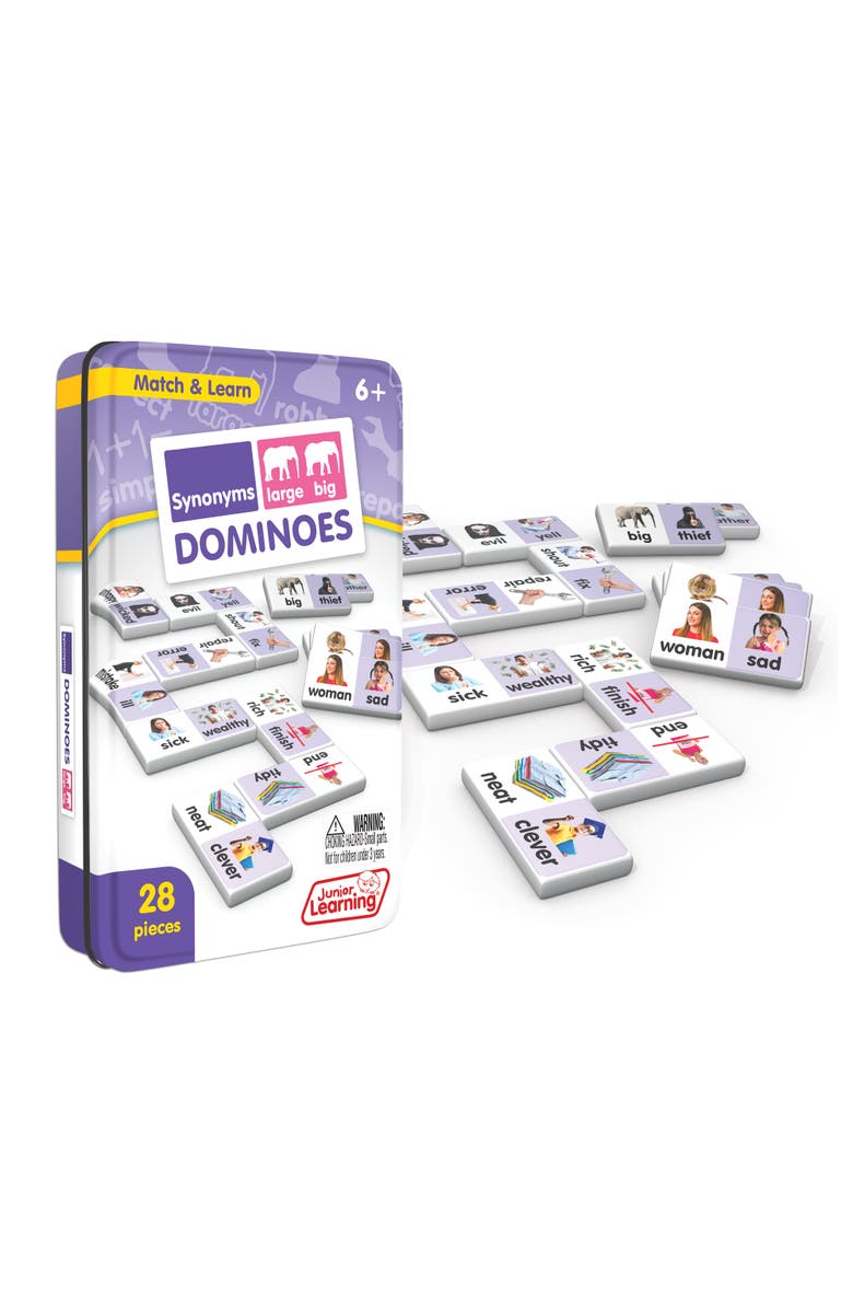 Junior Learning Synonyms Dominoes Educational Aid, Alternate, color, Multicolored