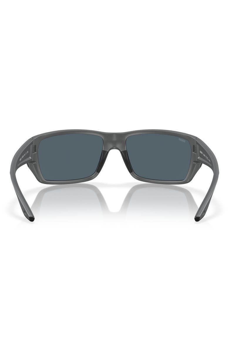 Costa Del Mar Tailfin 60mm Polarized Rectangular Sunglasses, Alternate, color, Matte Gray/ Gray Silver 580P