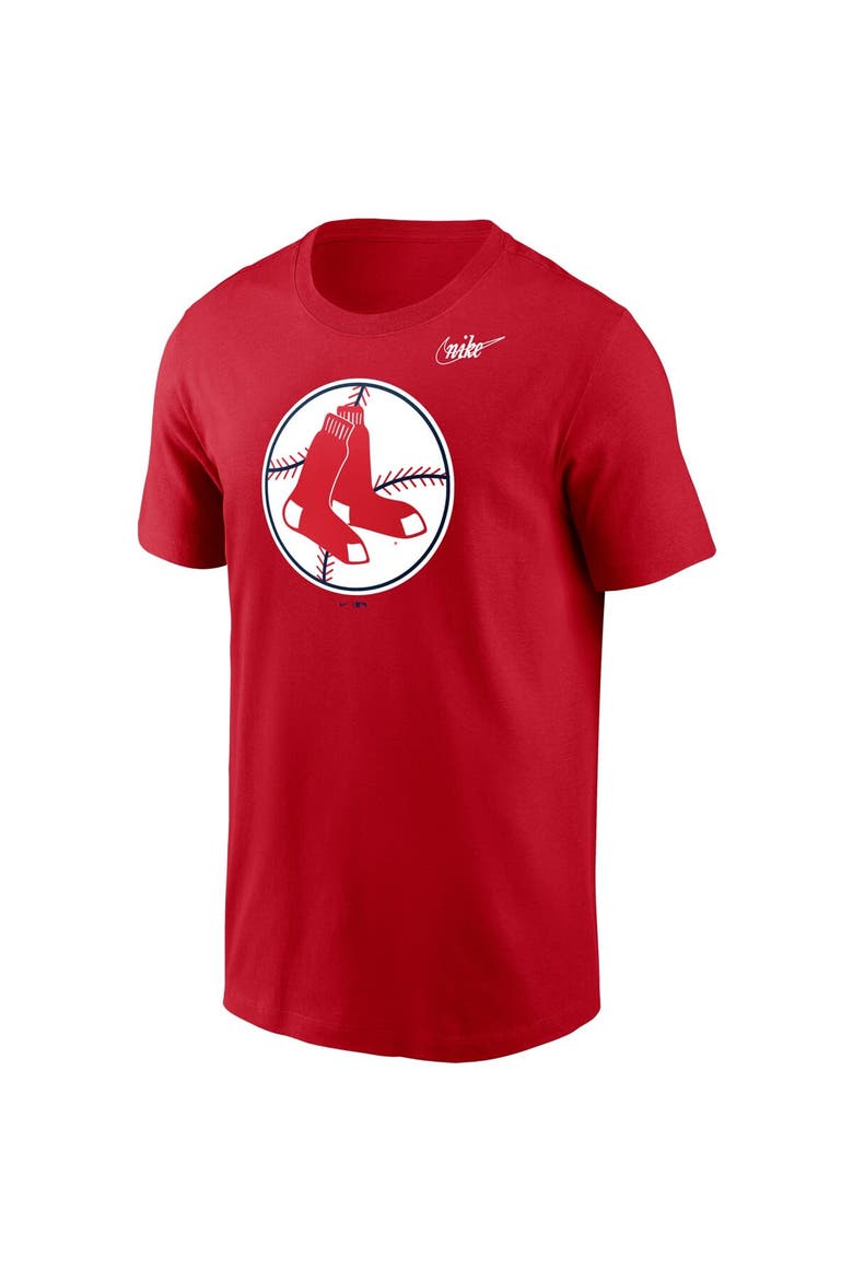 Men's Nike Red Boston Red Sox Cooperstown Collection Logo T-Shirt, Alternate, color, Red