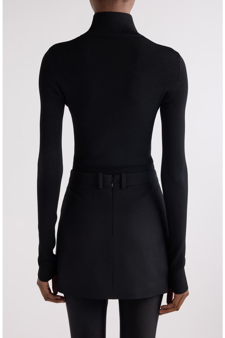 Nano Logo Rib Turtleneck Sweater, Alternate, color, 1369 BLACK/ DARK GREY