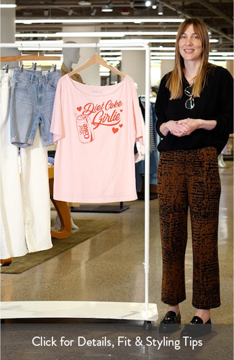 Diet Coke Girlie One Shoulder Graphic Cotton T-Shirt, sales video thumbnail