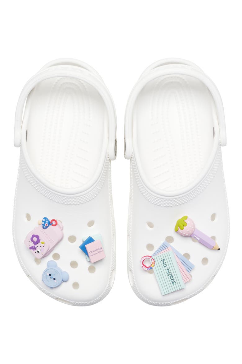 Assorted 5-Pack Back to School Jibbitz™ Shoe Charms, Alternate, color, WHITE