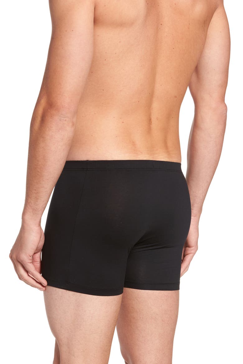 Cotton Sensation Long Leg Boxer Brief With Fly, Alternate, color, BLACK