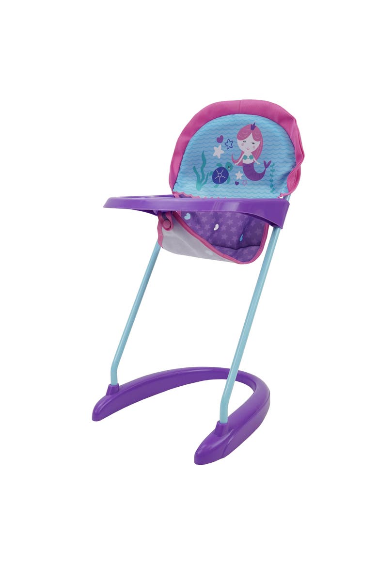 Mermaid Doll Highchair Kids Pretend Play Highchair W/ Front Tray 3+, Alternate, color, Multicolored
