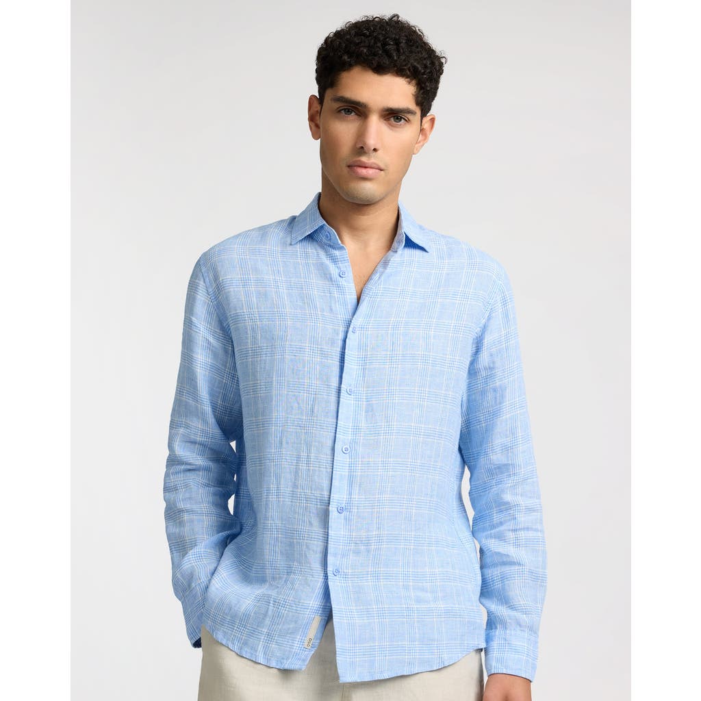 Onia Linen Long Sleeve Shirt In Blue