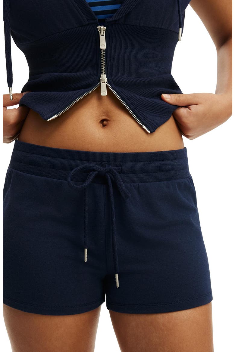 Women's Active Sculpt Fleece Mini Short, Alternate, color, Prep Sport Navy