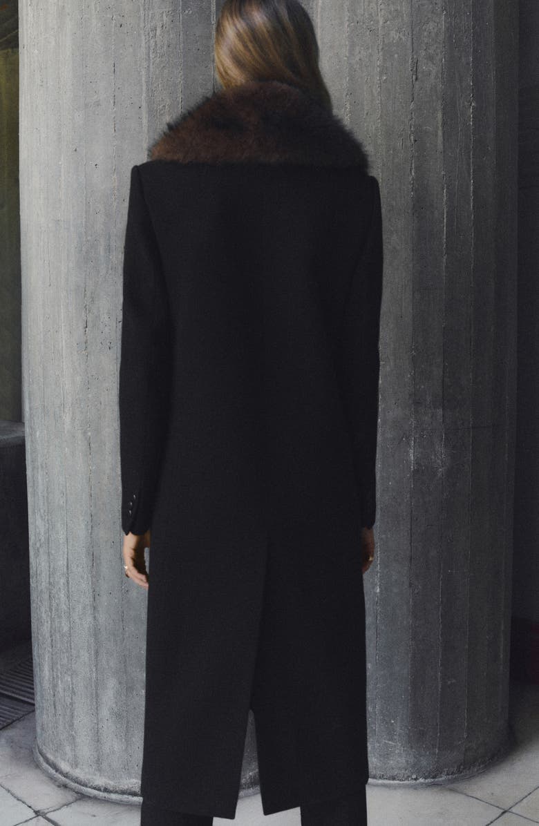 MANGO Lips Wool Blend Coat with Faux Fur Collar, Alternate, color, 